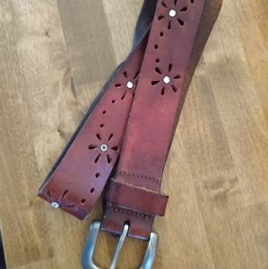 Brown leather belt